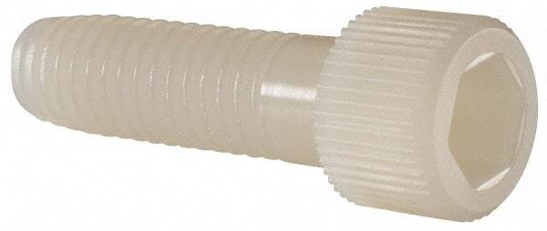 Made in USA - 3/8-16 UNC Hex Socket Drive, Socket Cap Screw - Grade 6/6 Nylon, Uncoated, Partially Threaded, 1-1/4" Length Under Head - Industrial Tool & Supply