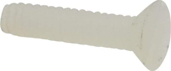 Made in USA - #4-40 UNC, 1/2" OAL Slotted Drive Machine Screw - Flat Head, Grade 6/6 Nylon, Uncoated, Without Washer - Industrial Tool & Supply