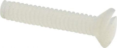 Made in USA - #4-40 UNC, 5/8" OAL Slotted Drive Machine Screw - Flat Head, Grade 6/6 Nylon, Uncoated, Without Washer - Industrial Tool & Supply