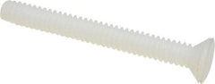 Made in USA - #4-40 UNC, 1" OAL Slotted Drive Machine Screw - Flat Head, Grade 6/6 Nylon, Uncoated, Without Washer - Industrial Tool & Supply