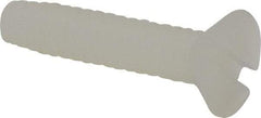 Made in USA - #6-32 UNC, 5/8" OAL Slotted Drive Machine Screw - Flat Head, Grade 6/6 Nylon, Uncoated, Without Washer - Industrial Tool & Supply