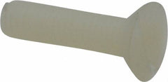 Made in USA - #10-32 UNF, 3/4" OAL Slotted Drive Machine Screw - Flat Head, Grade 6/6 Nylon, Uncoated, Without Washer - Industrial Tool & Supply
