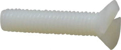Made in USA - #10-32 UNF, 7/8" OAL Slotted Drive Machine Screw - Flat Head, Grade 6/6 Nylon, Uncoated, Without Washer - Industrial Tool & Supply