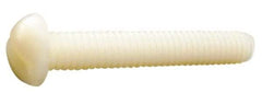 Made in USA - #4-40 UNC, 3/4" Length Under Head Slotted Drive Machine Screw - Round Head, Grade 6/6 Nylon, Uncoated, Without Washer - Industrial Tool & Supply