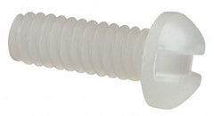 Made in USA - #2-56 UNC, 1/4" Length Under Head Slotted Drive Machine Screw - Round Head, Grade 6/6 Nylon, Uncoated, Without Washer - Industrial Tool & Supply
