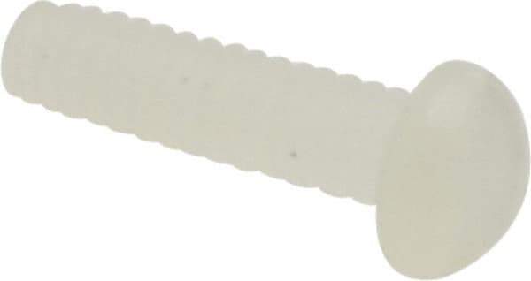 Made in USA - #2-56 UNC, 5/16" Length Under Head Slotted Drive Machine Screw - Round Head, Grade 6/6 Nylon, Uncoated, Without Washer - Industrial Tool & Supply
