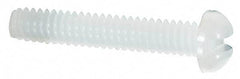 Made in USA - #2-56 UNC, 1/2" Length Under Head Slotted Drive Machine Screw - Round Head, Grade 6/6 Nylon, Uncoated, Without Washer - Industrial Tool & Supply