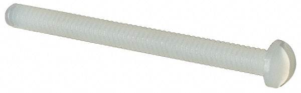 Made in USA - #2-56 UNC, 1" Length Under Head Slotted Drive Machine Screw - Round Head, Grade 6/6 Nylon, Uncoated, Without Washer - Industrial Tool & Supply