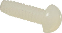 Made in USA - #4-40 UNC, 3/8" Length Under Head Slotted Drive Machine Screw - Round Head, Grade 6/6 Nylon, Uncoated, Without Washer - Industrial Tool & Supply