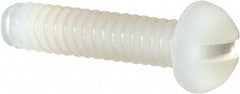 Made in USA - #4-40 UNC, 1/2" Length Under Head Slotted Drive Machine Screw - Round Head, Grade 6/6 Nylon, Uncoated, Without Washer - Industrial Tool & Supply