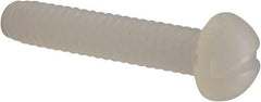 Made in USA - #4-40 UNC, 5/8" Length Under Head Slotted Drive Machine Screw - Round Head, Grade 6/6 Nylon, Uncoated, Without Washer - Industrial Tool & Supply