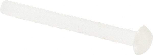 Made in USA - #4-40 UNC, 1" Length Under Head Slotted Drive Machine Screw - Round Head, Grade 6/6 Nylon, Uncoated, Without Washer - Industrial Tool & Supply