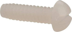 Made in USA - #6-32 UNC, 1/2" Length Under Head Slotted Drive Machine Screw - Round Head, Grade 6/6 Nylon, Uncoated, Without Washer - Industrial Tool & Supply
