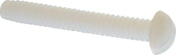 Made in USA - #6-32 UNC, 1" Length Under Head Slotted Drive Machine Screw - Round Head, Grade 6/6 Nylon, Uncoated, Without Washer - Industrial Tool & Supply