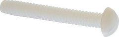 Made in USA - #6-32 UNC, 1" Length Under Head Slotted Drive Machine Screw - Round Head, Grade 6/6 Nylon, Uncoated, Without Washer - Industrial Tool & Supply