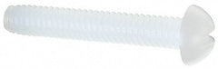 Made in USA - #8-32 UNC, 1" Length Under Head Slotted Drive Machine Screw - Round Head, Grade 6/6 Nylon, Uncoated, Without Washer - Industrial Tool & Supply