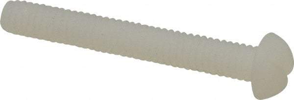 Made in USA - #8-32 UNC, 1-1/4" Length Under Head Slotted Drive Machine Screw - Round Head, Grade 6/6 Nylon, Uncoated, Without Washer - Industrial Tool & Supply