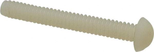 Made in USA - #10-24 UNC, 1-1/2" Length Under Head Slotted Drive Machine Screw - Round Head, Grade 6/6 Nylon, Uncoated, Without Washer - Industrial Tool & Supply