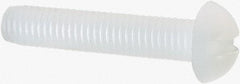 Made in USA - #10-32 UNF, 1" Length Under Head Slotted Drive Machine Screw - Round Head, Grade 6/6 Nylon, Uncoated, Without Washer - Industrial Tool & Supply