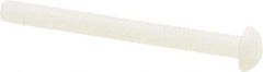Made in USA - #10-32 UNF, 2" Length Under Head Slotted Drive Machine Screw - Round Head, Grade 6/6 Nylon, Uncoated, Without Washer - Industrial Tool & Supply