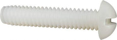 Made in USA - 1/4-20 UNC, 1-1/4" Length Under Head Slotted Drive Machine Screw - Round Head, Grade 6/6 Nylon, Uncoated, Without Washer - Industrial Tool & Supply