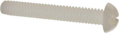 Made in USA - 1/4-20 UNC, 1-3/4" Length Under Head Slotted Drive Machine Screw - Round Head, Grade 6/6 Nylon, Uncoated, Without Washer - Industrial Tool & Supply