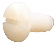 Made in USA - 1/4-20 UNC, 1/4" Length Under Head Slotted Drive Machine Screw - Pan Head, Grade 6/6 Nylon, Uncoated, Without Washer - Industrial Tool & Supply