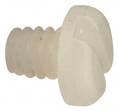Made in USA - #2-56 UNC, 3/32" Length Under Head Slotted Drive Machine Screw - Pan Head, Grade 6/6 Nylon, Uncoated, Without Washer - Industrial Tool & Supply