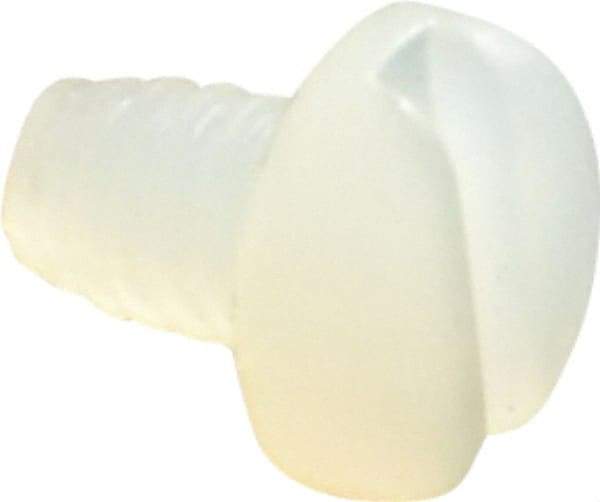 Made in USA - #2-56 UNC, 1/8" Length Under Head Slotted Drive Machine Screw - Pan Head, Grade 6/6 Nylon, Uncoated, Without Washer - Industrial Tool & Supply