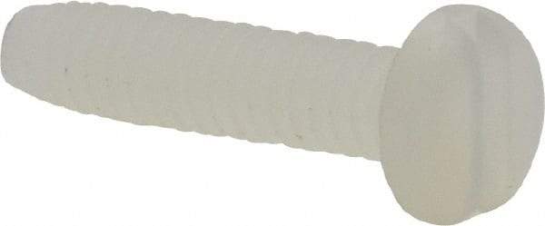 Made in USA - #2-56 UNC, 3/8" Length Under Head Slotted Drive Machine Screw - Pan Head, Grade 6/6 Nylon, Uncoated, Without Washer - Industrial Tool & Supply