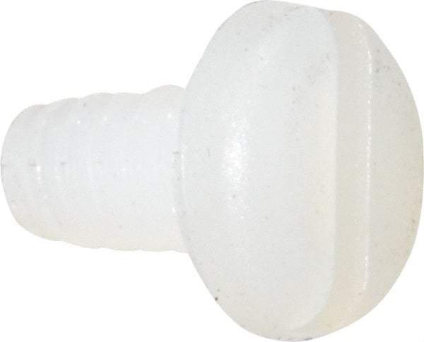 Made in USA - #4-40 UNC, 3/16" Length Under Head Slotted Drive Machine Screw - Pan Head, Grade 6/6 Nylon, Uncoated, Without Washer - Industrial Tool & Supply