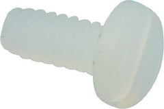 Made in USA - #4-40 UNC, 1/4" Length Under Head Slotted Drive Machine Screw - Pan Head, Grade 6/6 Nylon, Uncoated, Without Washer - Industrial Tool & Supply