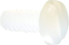 Made in USA - #4-40 UNC, 3/8" Length Under Head Slotted Drive Machine Screw - Pan Head, Grade 6/6 Nylon, Uncoated, Without Washer - Industrial Tool & Supply
