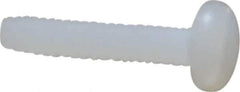 Made in USA - #4-40 UNC, 1/2" Length Under Head Slotted Drive Machine Screw - Pan Head, Grade 6/6 Nylon, Uncoated, Without Washer - Industrial Tool & Supply