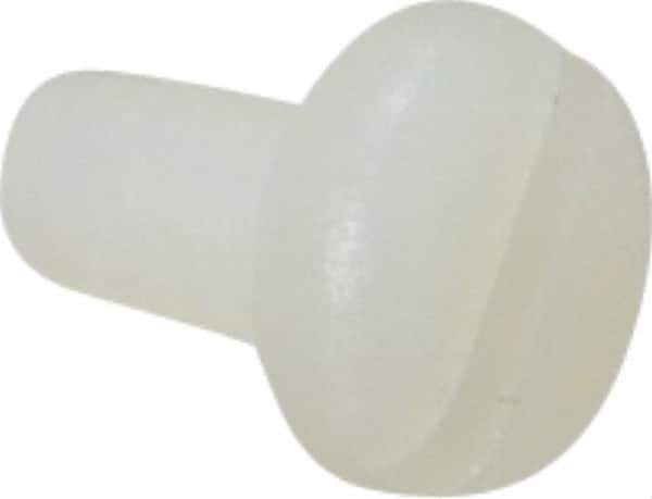 Made in USA - #6-32 UNC, 1/4" Length Under Head Slotted Drive Machine Screw - Pan Head, Grade 6/6 Nylon, Uncoated, Without Washer - Industrial Tool & Supply