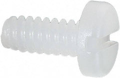 Made in USA - #6-32 UNC, 5/16" Length Under Head Slotted Drive Machine Screw - Pan Head, Grade 6/6 Nylon, Uncoated, Without Washer - Industrial Tool & Supply