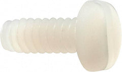 Made in USA - #6-32 UNC, 3/8" Length Under Head Slotted Drive Machine Screw - Pan Head, Grade 6/6 Nylon, Uncoated, Without Washer - Industrial Tool & Supply