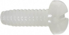 Made in USA - #6-32 UNC, 7/16" Length Under Head Slotted Drive Machine Screw - Pan Head, Grade 6/6 Nylon, Uncoated, Without Washer - Industrial Tool & Supply
