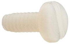 Made in USA - #10-24 UNC, 1/2" Length Under Head Slotted Drive Machine Screw - Pan Head, Grade 6/6 Nylon, Uncoated, Without Washer - Industrial Tool & Supply