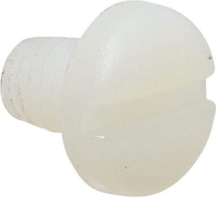 Made in USA - #10-32 UNF, 1/4" Length Under Head Slotted Drive Machine Screw - Pan Head, Grade 6/6 Nylon, Uncoated, Without Washer - Industrial Tool & Supply