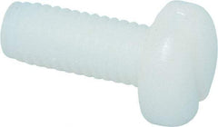 Made in USA - #10-32 UNF, 1/2" Length Under Head Slotted Drive Machine Screw - Pan Head, Grade 6/6 Nylon, Uncoated, Without Washer - Industrial Tool & Supply