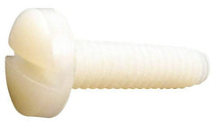 Made in USA - #10-32 UNF, 5/8" Length Under Head Slotted Drive Machine Screw - Binding Head, Grade 6/6 Nylon, Uncoated, Without Washer - Industrial Tool & Supply