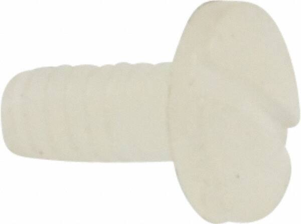 Made in USA - #2-56 UNC, 3/16" Length Under Head Slotted Drive Machine Screw - Binding Head, Grade 6/6 Nylon, Uncoated, Without Washer - Industrial Tool & Supply