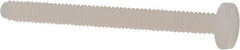 Made in USA - #2-56 UNC, 1" Length Under Head Slotted Drive Machine Screw - Binding Head, Grade 6/6 Nylon, Uncoated, Without Washer - Industrial Tool & Supply