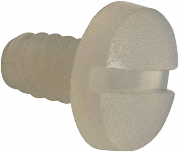Made in USA - #4-40 UNC, 3/16" Length Under Head Slotted Drive Machine Screw - Binding Head, Grade 6/6 Nylon, Uncoated, Without Washer - Industrial Tool & Supply