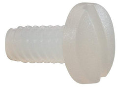 Made in USA - #4-40 UNC, 1/4" Length Under Head Slotted Drive Machine Screw - Binding Head, Grade 6/6 Nylon, Uncoated, Without Washer - Industrial Tool & Supply