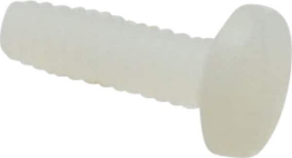 Made in USA - #4-40 UNC, 3/8" Length Under Head Slotted Drive Machine Screw - Binding Head, Grade 6/6 Nylon, Uncoated, Without Washer - Industrial Tool & Supply