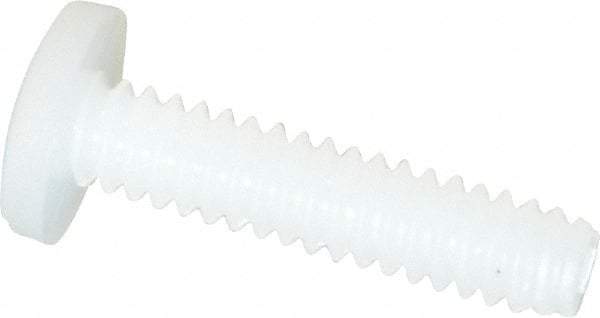 Made in USA - #4-40 UNC, 1/2" Length Under Head Slotted Drive Machine Screw - Binding Head, Grade 6/6 Nylon, Uncoated, Without Washer - Industrial Tool & Supply