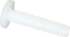 Made in USA - #4-40 UNC, 1/2" Length Under Head Slotted Drive Machine Screw - Binding Head, Grade 6/6 Nylon, Uncoated, Without Washer - Industrial Tool & Supply