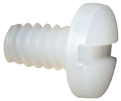 Made in USA - #6-32 UNC, 1/4" Length Under Head Slotted Drive Machine Screw - Binding Head, Grade 6/6 Nylon, Uncoated, Without Washer - Industrial Tool & Supply